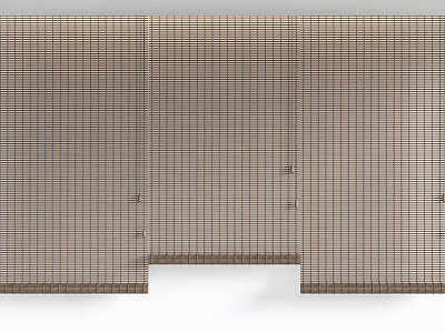 Modern Grid Pattern Curtain With Lightweight Mesh Material For Home Interior Decoration 3d model