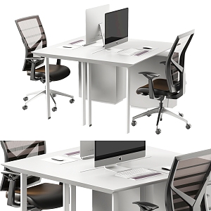 Office desk and chair combination 3d model