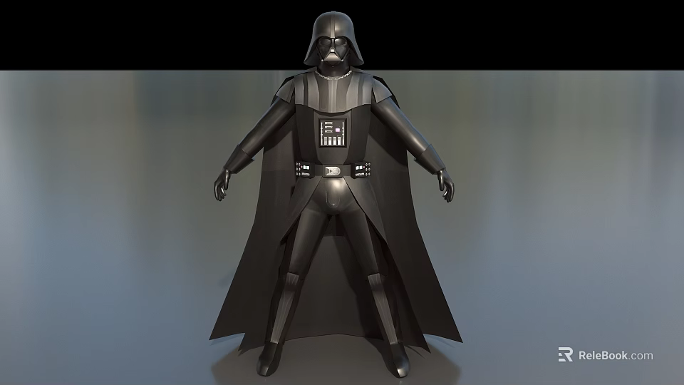 Darth Vader Game Movie Character 3D Model With Black Armor And Cape 3d model 