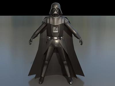 Darth Vader Game Movie Character 3D Model With Black Armor And Cape 3d model
