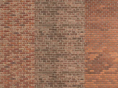 Multicolored Brick Wall Background With Red Brown Dark Brown And Light Brown Textured Patterns 3d model