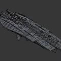 Futuristic Sci Fi Spaceship With Detailed Armored Hull And Multiple Windows