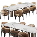Modern Dining Table and Chair 3d model