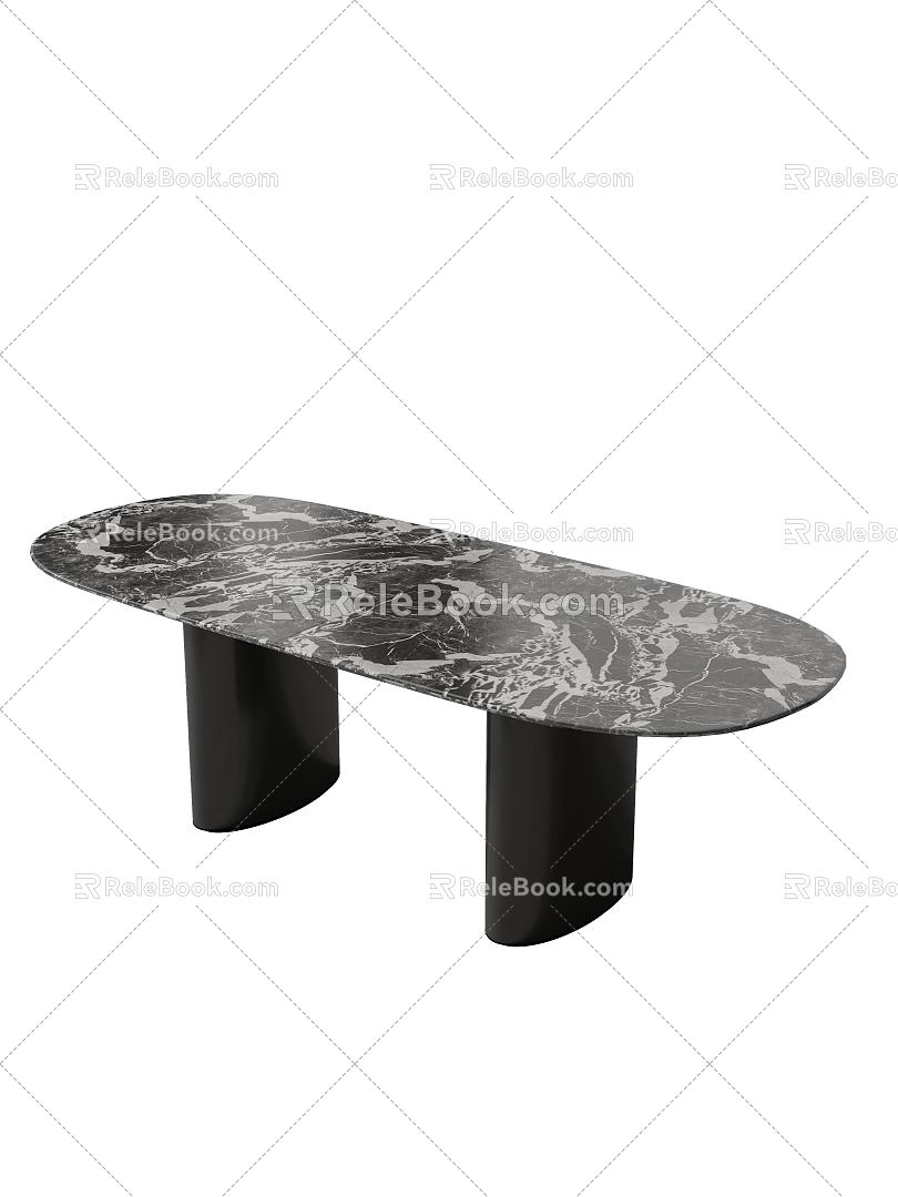 Modern marble dining table 3d model