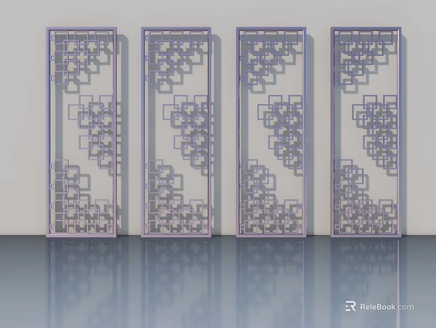 Modern Hinged Doors With Intricate Patterns For Stylish Interior Design 3d model