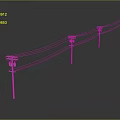 3D Rendered Modern Floor Lamp Furniture With Wire Details And Reflections On Gray Background