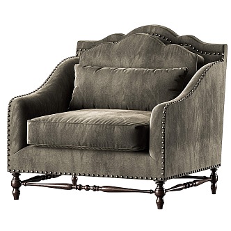 blackwood European classical fabric sofa 3d model