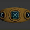 Elegant Gold Ring With Three Blue Faceted Gemstones And Vintage Design