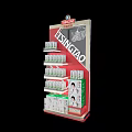 Tsingtao Beer Display Shelf With Red Design Multiple Layers And Canned Drinks 3d model