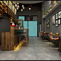 Japanese Restaurant Interior Design With Modern Wooden Tables Green Plants And Open Dining Area