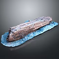 Wood and Stone Decorative Sculpture With Blue Base And Natural Textured Design