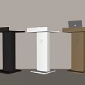 Modern Black White And Beige Podiums With Built In Devices And Sleek Design
