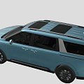 Blue Modern SUV With Sleek Exterior Design Black Wheels And Front Grille