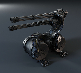 Modern Machine Gun Gatling 3d model