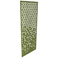 Green Decorative Room Divider With Intricate Geometric Cutout Pattern For Interior Space 3d model