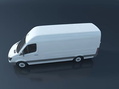 White Commercial Cargo Van With Flat Roof And Sleek Exterior Design 3d model
