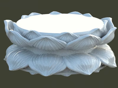 Intricate Stone Lotus Sculpture With Carved Petal Design And Decorative Base 3d model