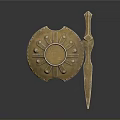 Medieval Shield Ancient Shield Defensive Weapon Ancient Shield Iron Shield Protective Shield Wooden Shield 3d model
