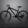 Black and Pink Mountain Bike With Wide Tires Disc Brakes And Stylish Frame
