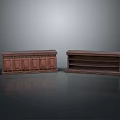 Dark Brown Wooden Cabinet And Open Shelf Unit Furniture Design