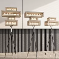 Modern Floor Lamps with Layered Hollow Out Patterns and Black Tripod Base in Minimalist Interior