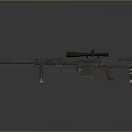 Tactical Sniper Rifle With Long Barrel Mounted Scope And Bipod Stand