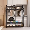 Modern Multi Tiered Metal Clothes Rack For Hanging Clothes In Home Laundry Room
