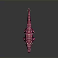 Pink Spiked Fantasy Crocodile 3D Model With Metallic Texture And Shiny Surface