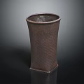 Woven Dark Brown Storage Container For Home Daily Necessities With Textured Design