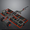 Agricultural Tillage Equipment With Metal Frame Red Black Components And Wheels