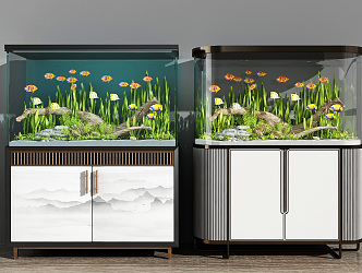 New Chinese Fish Tank Aquarium 3d model