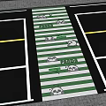 Garden Landscape Design For Parking Area With Green Stripes And Panda Patterns