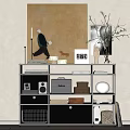 Modern Middle Style Storage Rack Storage Cabinet 3d model