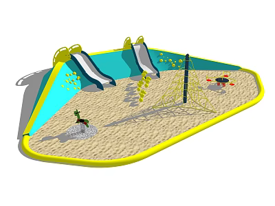 Modern amusement equipment children's slide 3d model