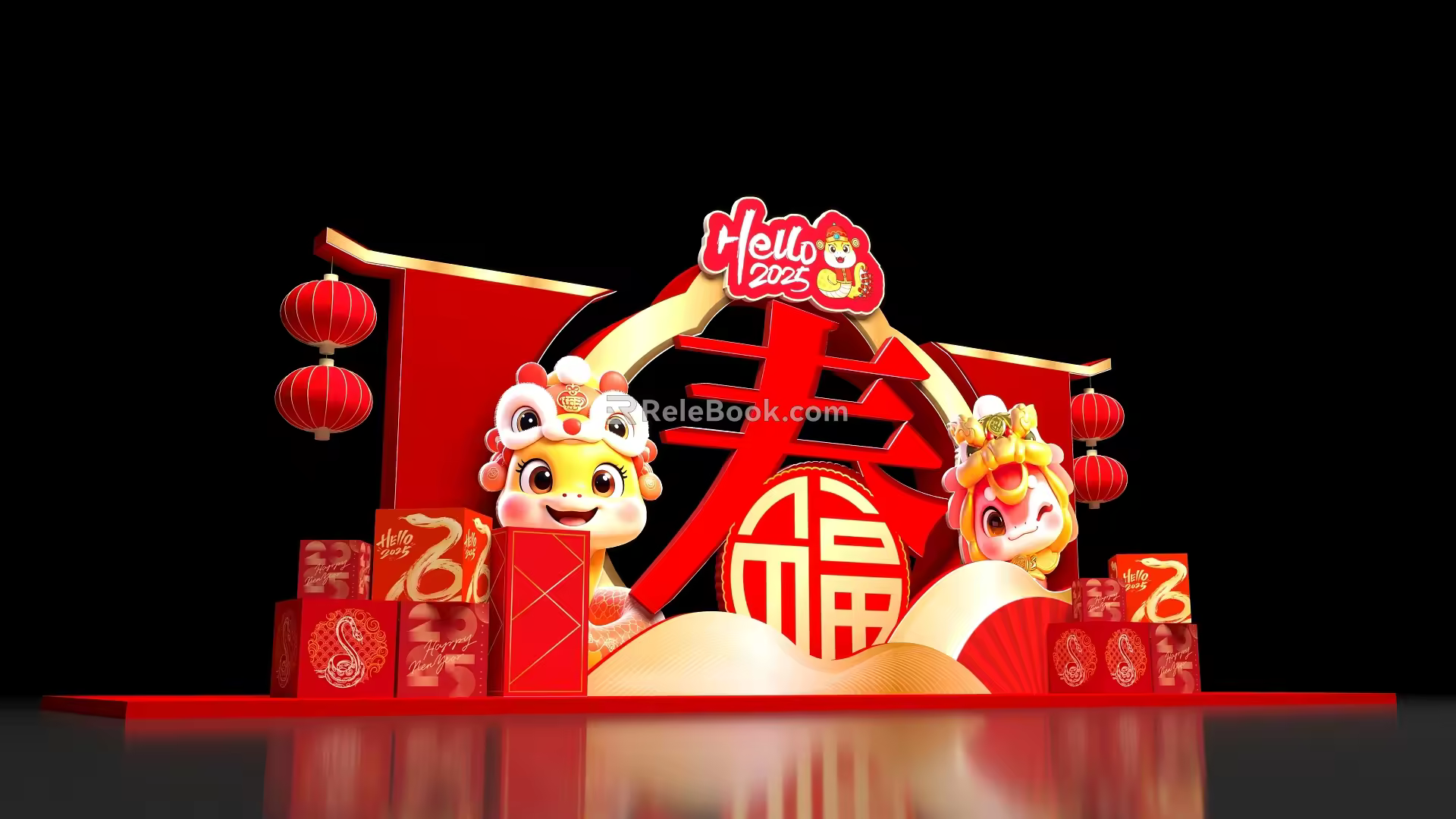 Design of Card Point Device for Meichen Photo in Year of the Snake Spring Festival 3d model