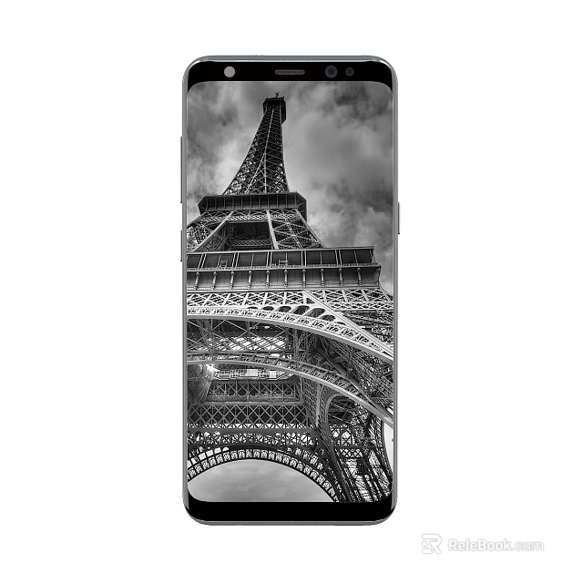 Smartphone Back Cover With Black And White Eiffel Tower Design Pattern 3d model 
