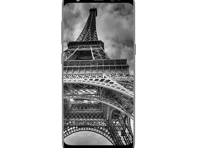 Smartphone Back Cover With Black And White Eiffel Tower Design Pattern 3d model