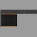 Modern Black Dining Table With Gold Accents And Storage Cabinet Design