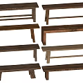 Rustic Wooden Stools With Various Designs And Different Natural Wood Tones
