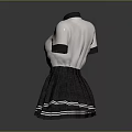 Cute White Short Sleeve Collared Shirt with Gray Pleated Skirt and White Trim