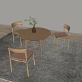 Leisure seat negotiation table and chair combination 3d model