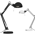 Modern Black and White Desk Lamps with Adjustable Arms for Home Office Use