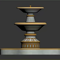 Elegant Garden Ornament Three Tiered Fountain With Square Base And Gold White Decoration