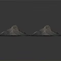 Two Gray Textured Mountain Shaped Decorative Landscape Models