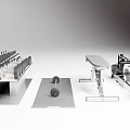 Fitness Sports Equipment Including Dumbbell Rack Barbells Flat Bench And Rowing Machine