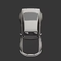 Modified Champagne Sports Car with Carbon Fiber Roof Rear Spoiler Black Wheels and Low Stance