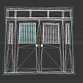 Vintage Weathered Metal Double Doors With Small Windows Grilles And Worn Surface