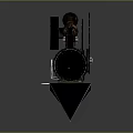 Black Mechanical Tool With Metal Bracket Handle And Cylindrical Body Design