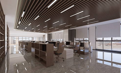 Modern public office area 3d model