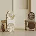 Elegant Luxury Artistic Upholstered Single Chair With Unique Circular Pattern Design For Chic Home Interior